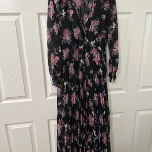 Floral Black and Pink Maxi Dress
